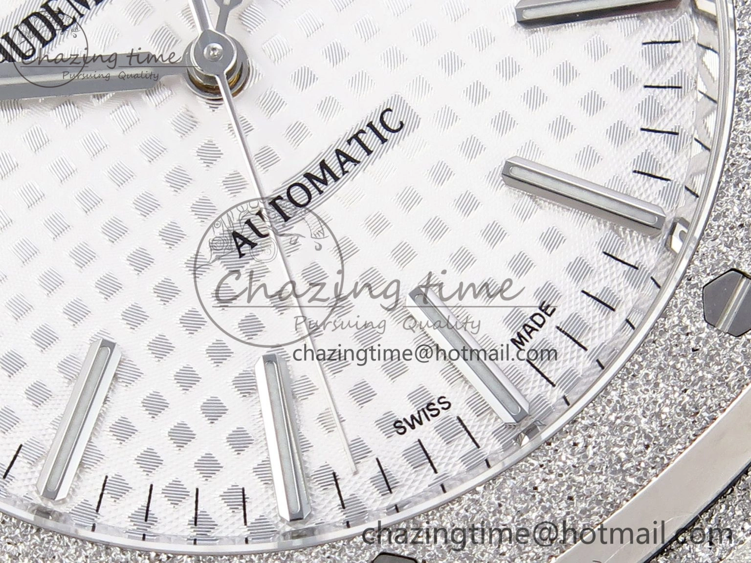 Royal Oak 41mm Frosted SS APSF 1:1 Best Edition White Textured Dial on SS Bracelet SA3120 Super Clone Unique 4575