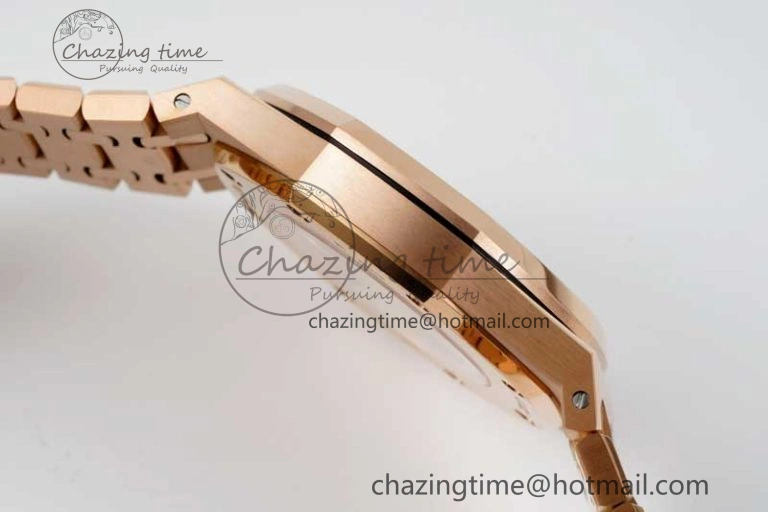 HighQuality Royal Oak 41mm Openworked 15407 RG APSF 1:1 Best Edition on RG Bracelet A 4772