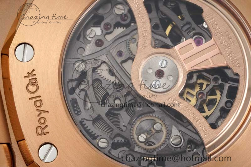HighQuality Royal Oak 41mm Openworked 15407 RG APSF 1:1 Best Edition on RG Bracelet A 4772