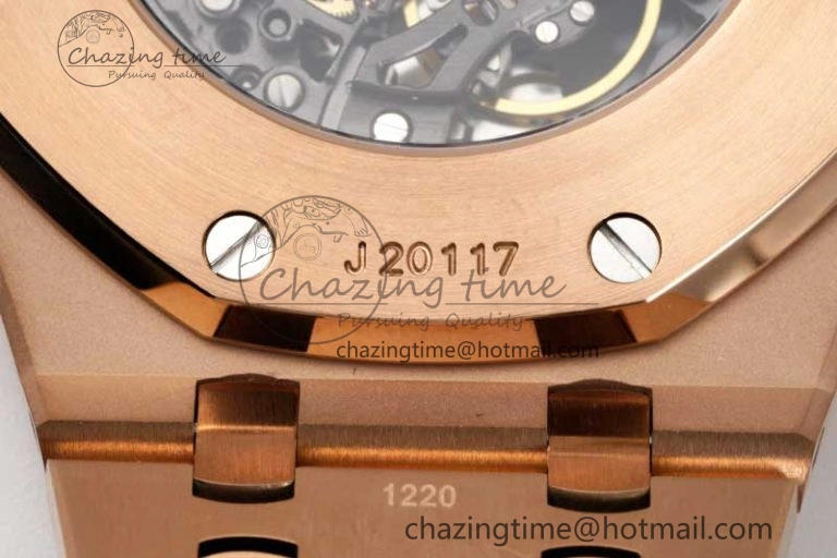 HighQuality Royal Oak 41mm Openworked 15407 RG APSF 1:1 Best Edition on RG Bracelet A 4772