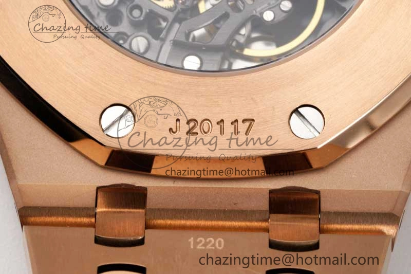 HighQuality Royal Oak 41mm Openworked 15407 RG APSF 1:1 Best Edition on RG Bracelet A 4772