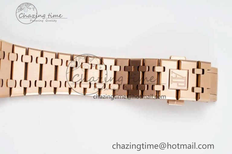 HighQuality Royal Oak 41mm Openworked 15407 RG APSF 1:1 Best Edition on RG Bracelet A 4772