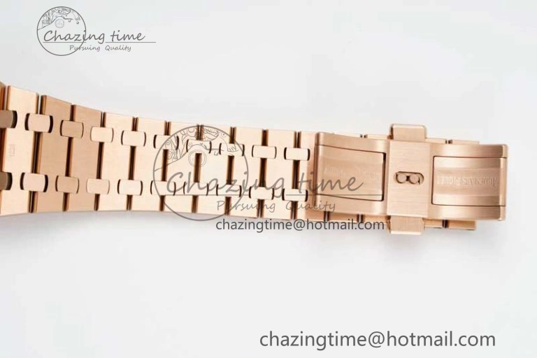 HighQuality Royal Oak 41mm Openworked 15407 RG APSF 1:1 Best Edition on RG Bracelet A 4772