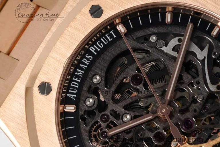 HighQuality Royal Oak 41mm Openworked 15407 RG APSF 1:1 Best Edition on RG Bracelet A 4772