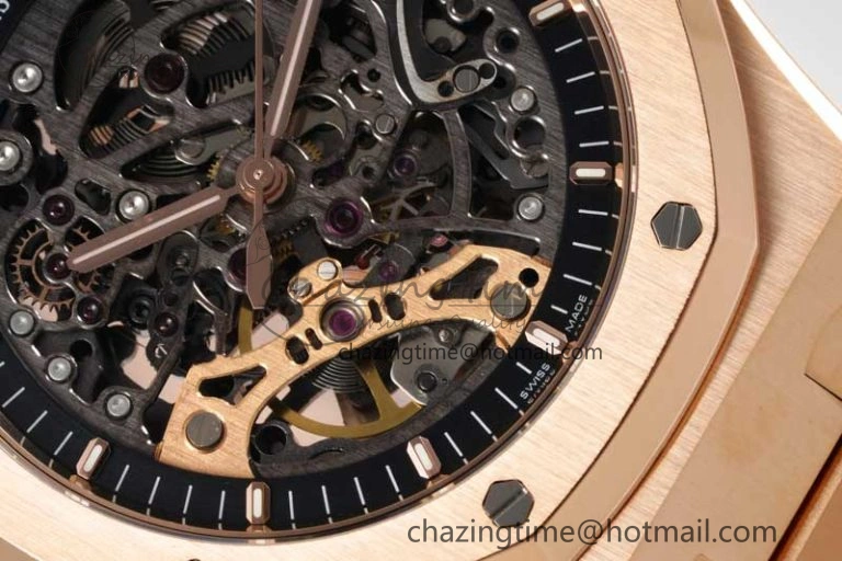 HighQuality Royal Oak 41mm Openworked 15407 RG APSF 1:1 Best Edition on RG Bracelet A 4772