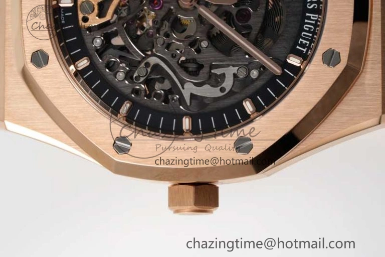 HighQuality Royal Oak 41mm Openworked 15407 RG APSF 1:1 Best Edition on RG Bracelet A 4772
