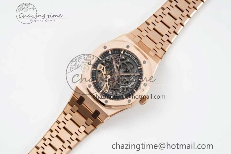 HighQuality Royal Oak 41mm Openworked 15407 RG APSF 1:1 Best Edition on RG Bracelet A 4772