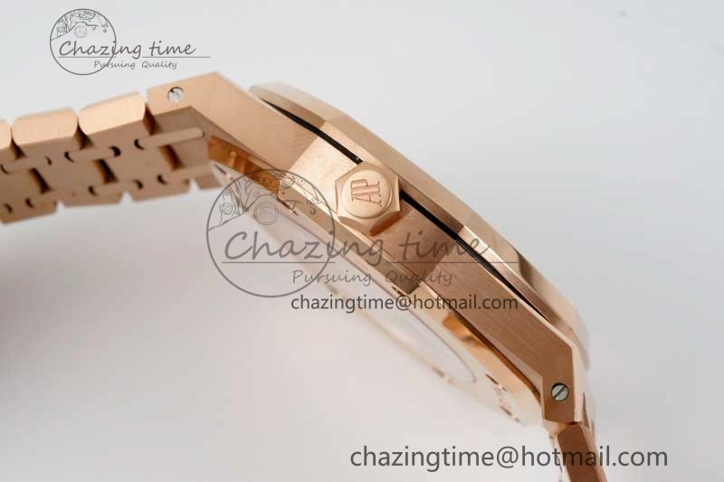HighQuality Royal Oak 41mm Openworked 15407 RG APSF 1:1 Best Edition on RG Bracelet A 4772