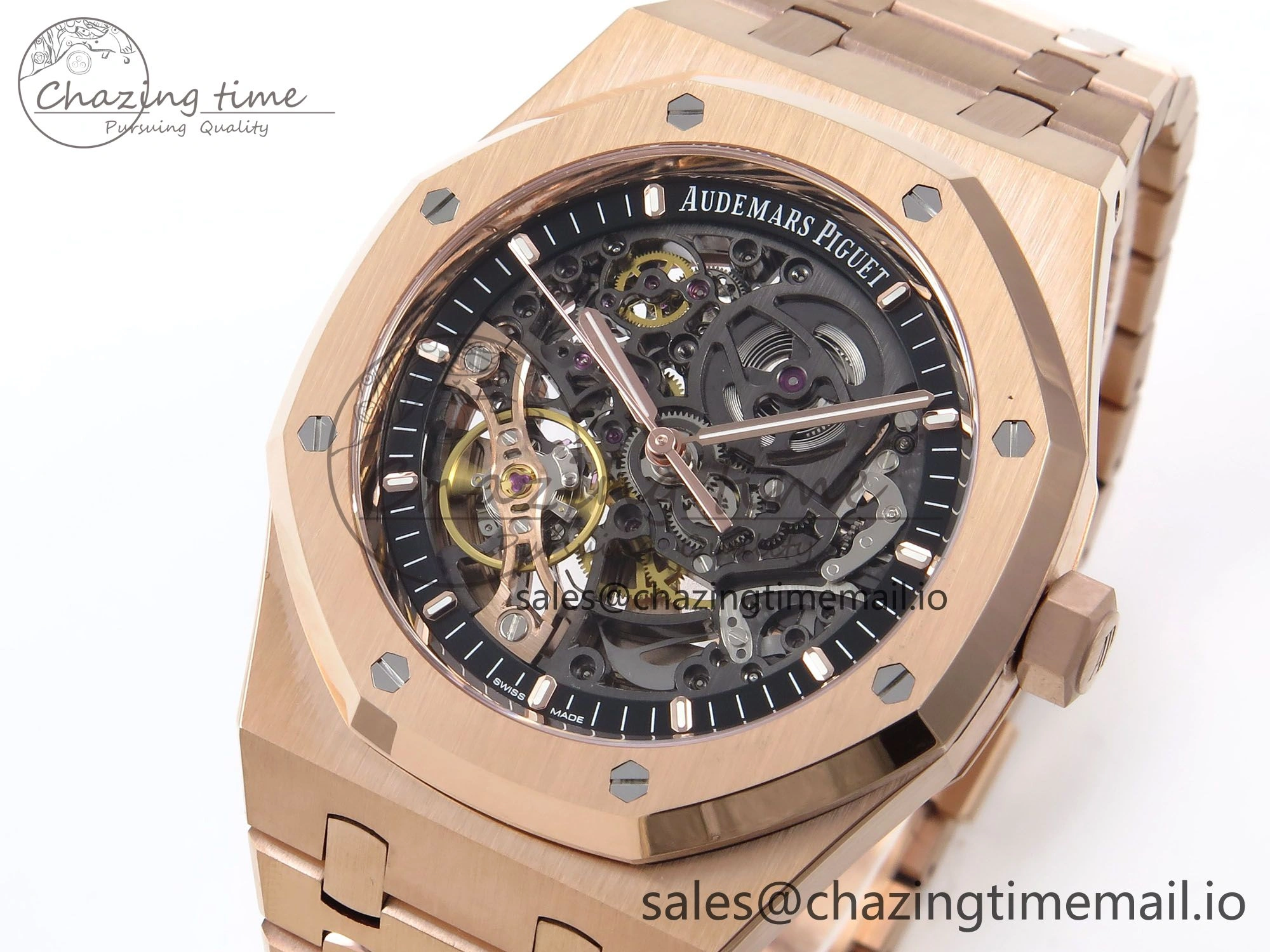Royal Oak 41mm Openworked 15407 RG THBF 1:1 Best Edition on RG Bracelet SA Comfortable 4379