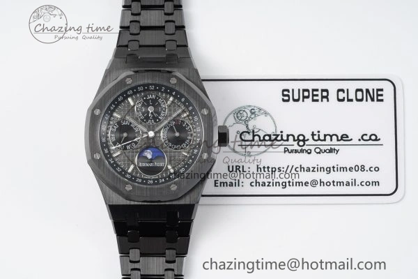 Lightweight Royal Oak 41mm Perpetual Calendar Black Ceramic APSF1:1 Best Edition Black Dial on Ceramic Bracelet A 4742