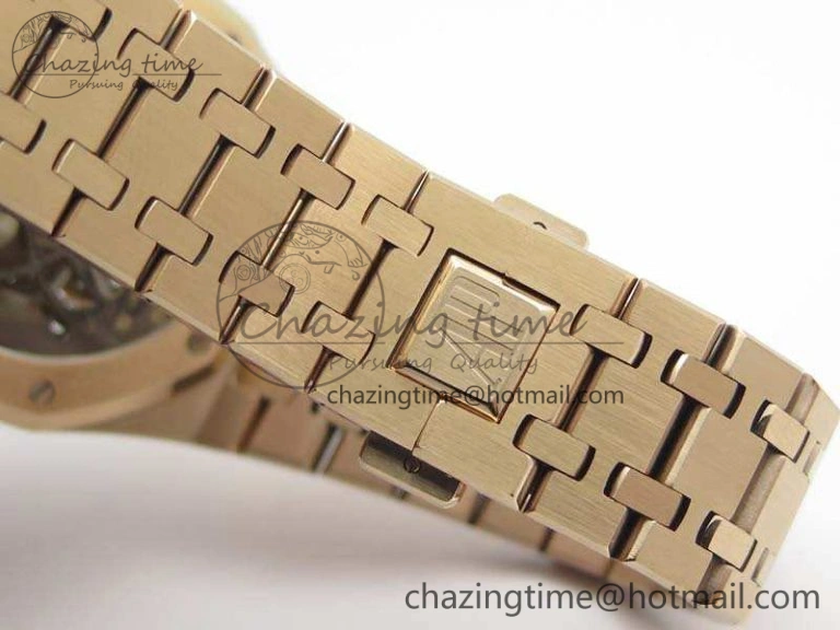 Royal Oak 41mm RG CY Best Edition Skeleton Dial On RG Bracelet FLYING TOURBY (Free Leather Strap) TopPick 4988