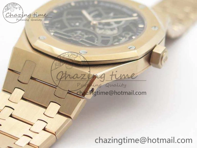 Royal Oak 41mm RG CY Best Edition Skeleton Dial On RG Bracelet FLYING TOURBY (Free Leather Strap) TopPick 4988