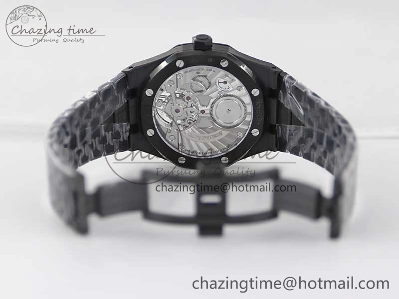 Royal Oak 41mm Tourbillon DLC R8 Best Edition Black Dial on DLC Bracelet V QuickDry 4809