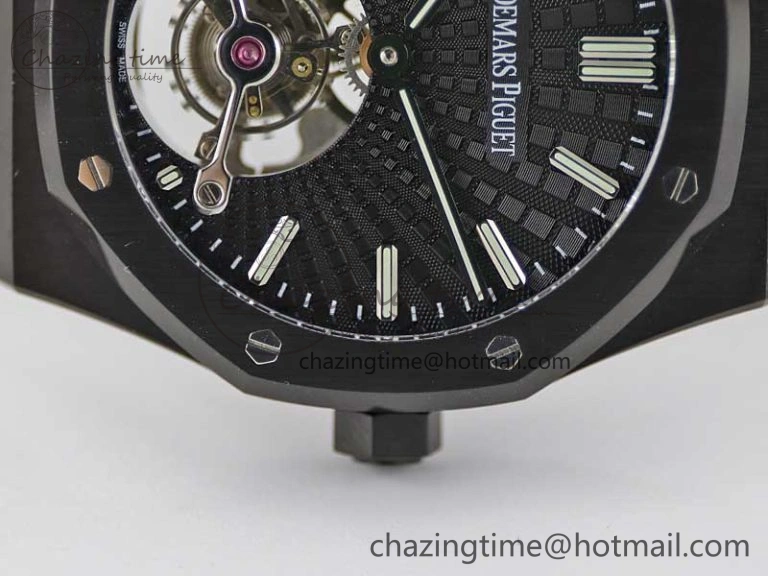 Royal Oak 41mm Tourbillon DLC R8 Best Edition Black Dial on DLC Bracelet V QuickDry 4809