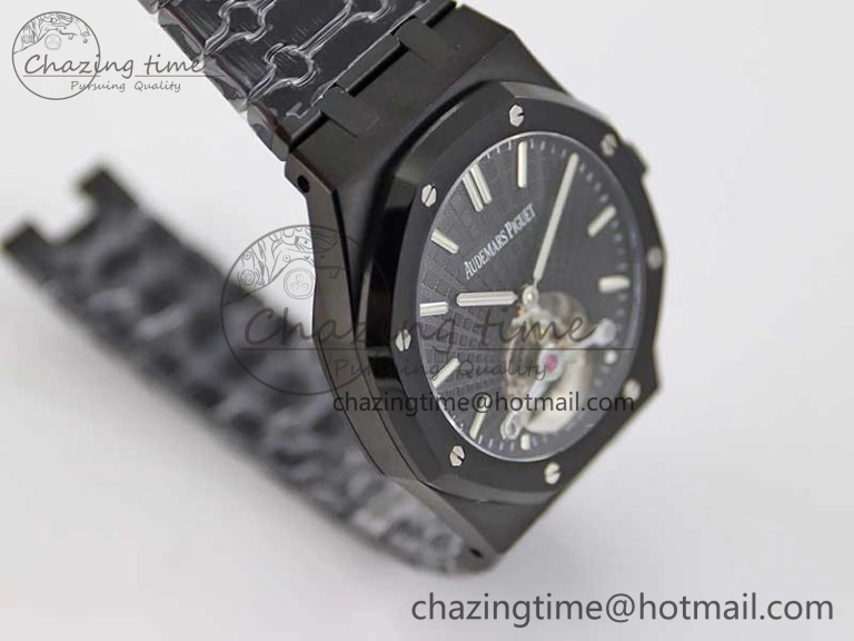 Royal Oak 41mm Tourbillon DLC R8 Best Edition Black Dial on DLC Bracelet V QuickDry 4809