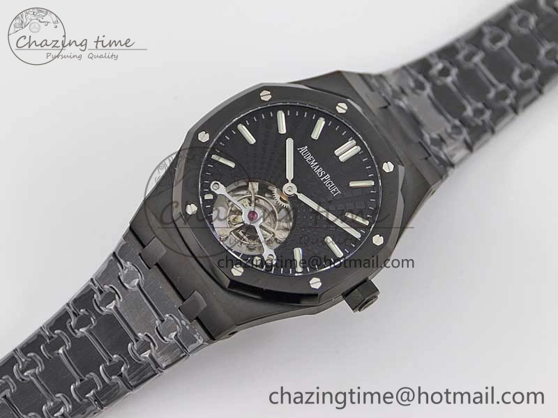 Royal Oak 41mm Tourbillon DLC R8 Best Edition Black Dial on DLC Bracelet V QuickDry 4809