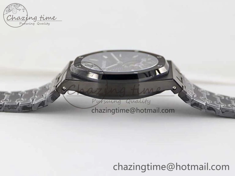 Royal Oak 41mm Tourbillon DLC R8 Best Edition Black Dial on DLC Bracelet V QuickDry 4809