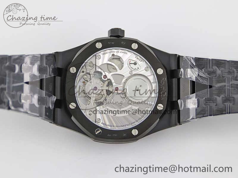 Royal Oak 41mm Tourbillon DLC R8 Best Edition Black Dial on DLC Bracelet V QuickDry 4809