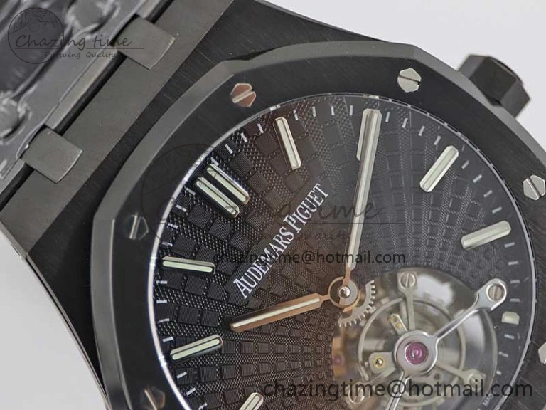 Royal Oak 41mm Tourbillon DLC R8 Best Edition Black Dial on DLC Bracelet V QuickDry 4809