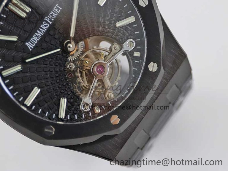 Royal Oak 41mm Tourbillon DLC R8 Best Edition Black Dial on DLC Bracelet V QuickDry 4809