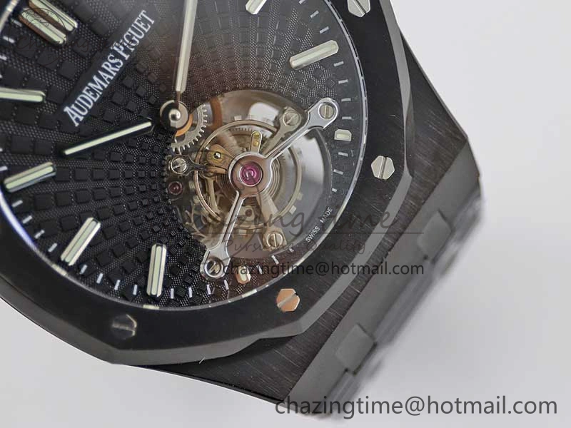 Royal Oak 41mm Tourbillon DLC R8 Best Edition Black Dial on DLC Bracelet V QuickDry 4809