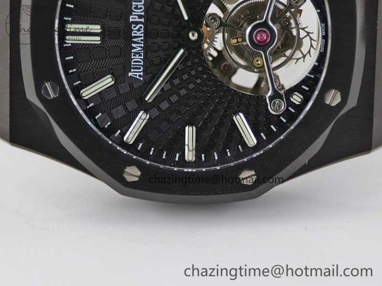 Royal Oak 41mm Tourbillon DLC R8 Best Edition Black Dial on DLC Bracelet V QuickDry 4809