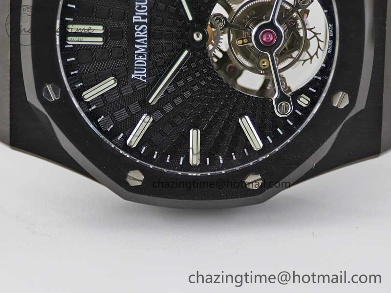 Royal Oak 41mm Tourbillon DLC R8 Best Edition Black Dial on DLC Bracelet V QuickDry 4809