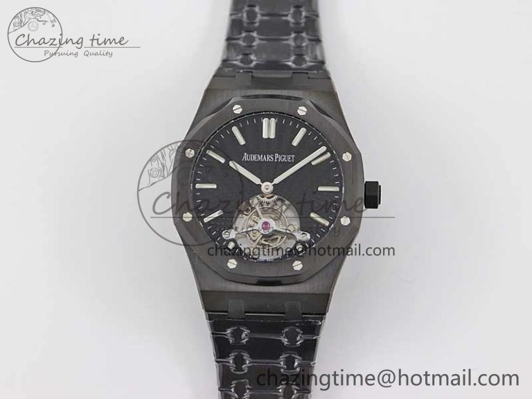 Royal Oak 41mm Tourbillon DLC R8 Best Edition Black Dial on DLC Bracelet V QuickDry 4809