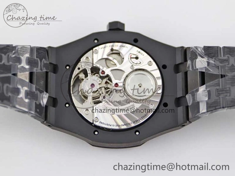 Royal Oak 41mm Tourbillon DLC R8 Best Edition Black Dial on DLC Bracelet V QuickDry 4809