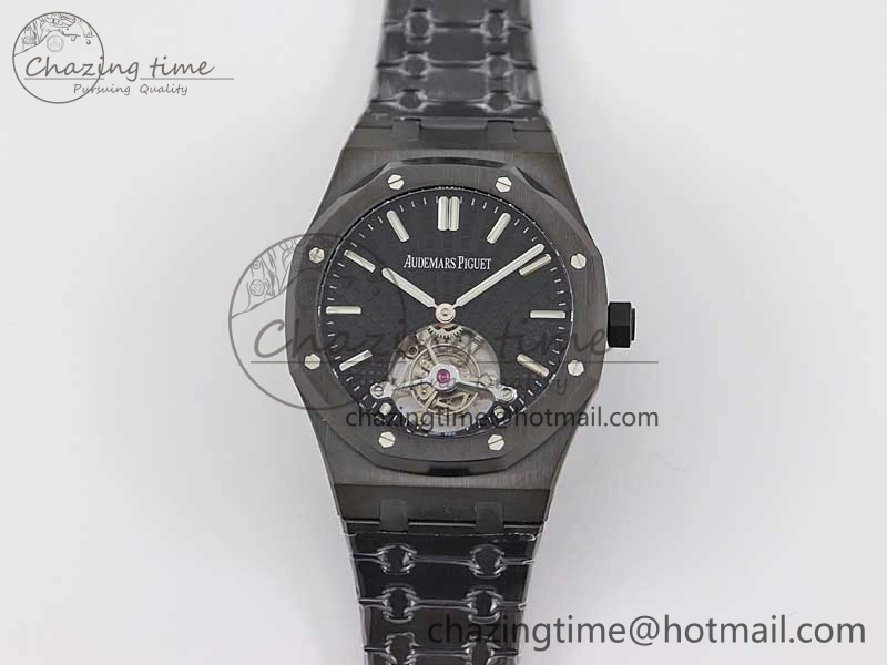 Royal Oak 41mm Tourbillon DLC R8 Best Edition Black Dial on DLC Bracelet V QuickDry 4809