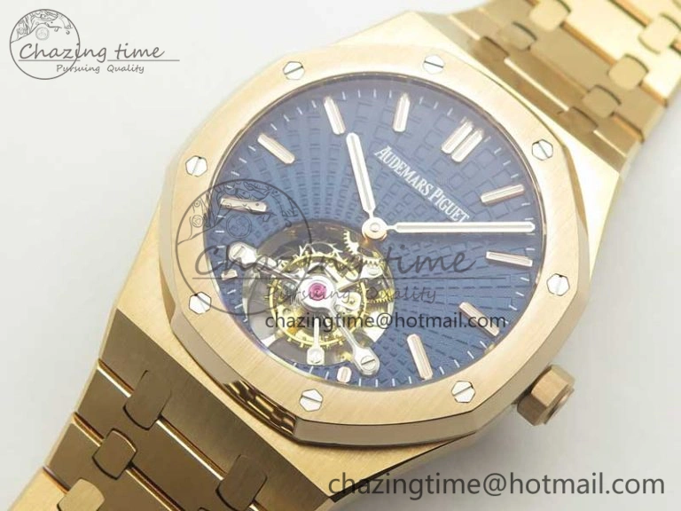Royal Oak 41mm Tourbillon RG R8 Best Edition Blue Dial on RG Bracelet ComfortFit 4942
