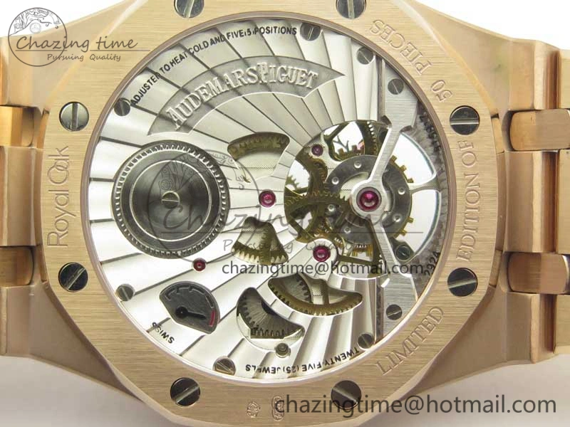 Royal Oak 41mm Tourbillon RG R8 Best Edition Blue Dial on RG Bracelet ComfortFit 4942