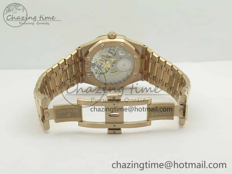 Royal Oak 41mm Tourbillon RG R8 Best Edition Blue Dial on RG Bracelet ComfortFit 4942