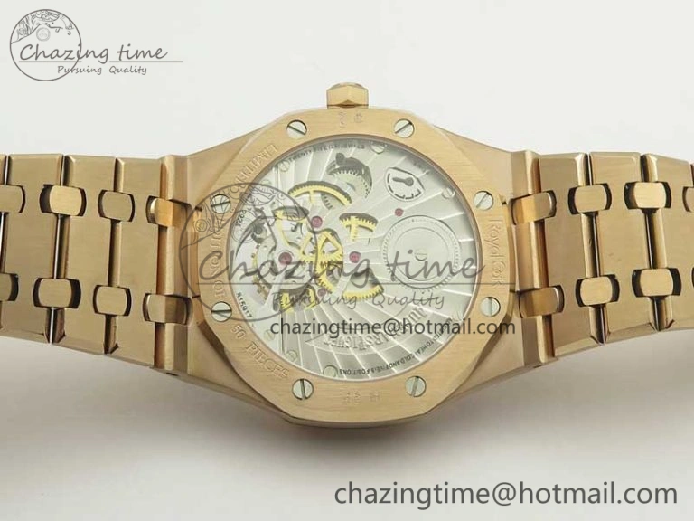 Royal Oak 41mm Tourbillon RG R8 Best Edition Blue Dial on RG Bracelet ComfortFit 4942