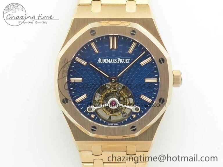 Royal Oak 41mm Tourbillon RG R8 Best Edition Blue Dial on RG Bracelet ComfortFit 4942