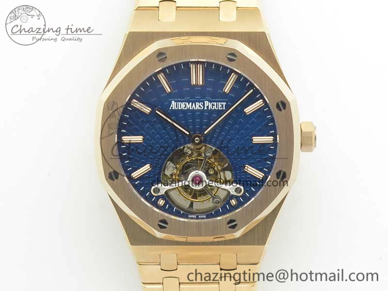 Royal Oak 41mm Tourbillon RG R8 Best Edition Blue Dial on RG Bracelet ComfortFit 4942