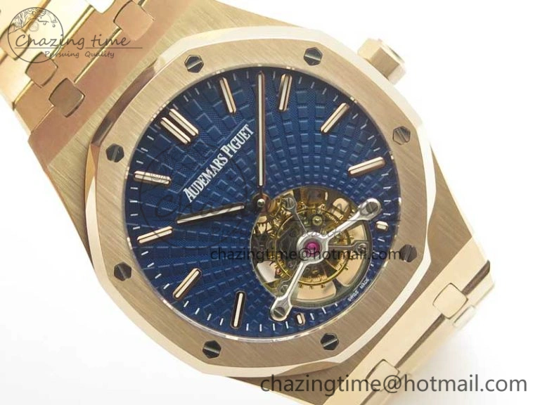 Royal Oak 41mm Tourbillon RG R8 Best Edition Blue Dial on RG Bracelet ComfortFit 4942