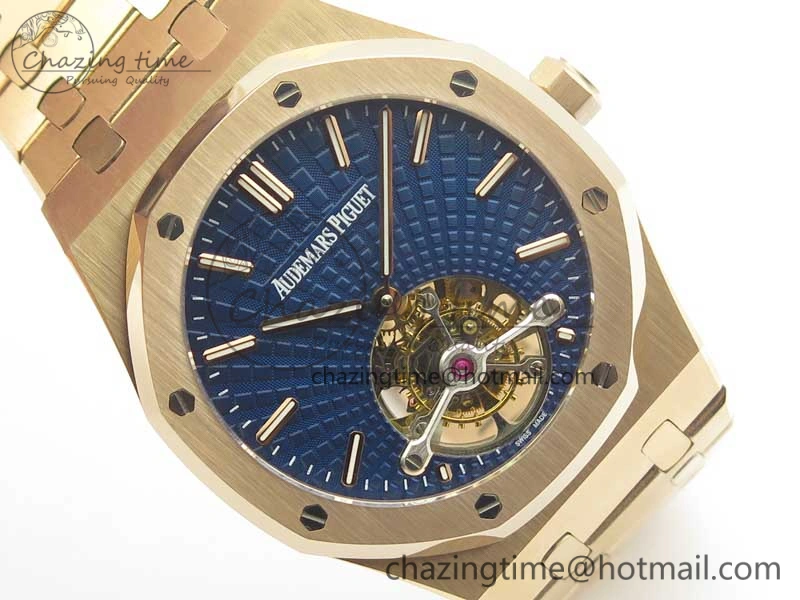 Royal Oak 41mm Tourbillon RG R8 Best Edition Blue Dial on RG Bracelet ComfortFit 4942