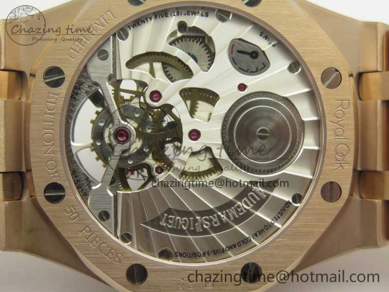 Royal Oak 41mm Tourbillon RG R8 Best Edition Blue Dial on RG Bracelet ComfortFit 4942