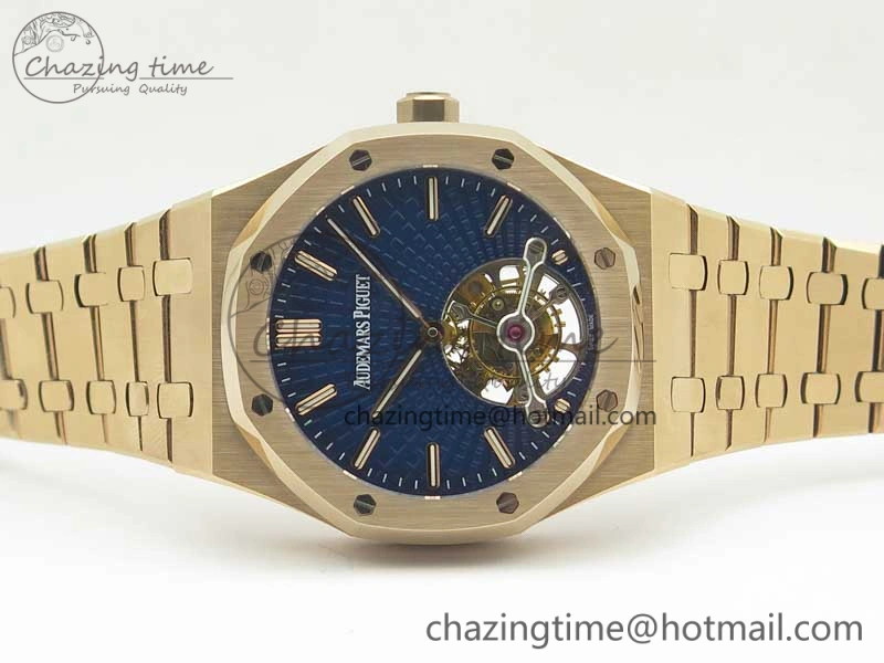 Royal Oak 41mm Tourbillon RG R8 Best Edition Blue Dial on RG Bracelet ComfortFit 4942