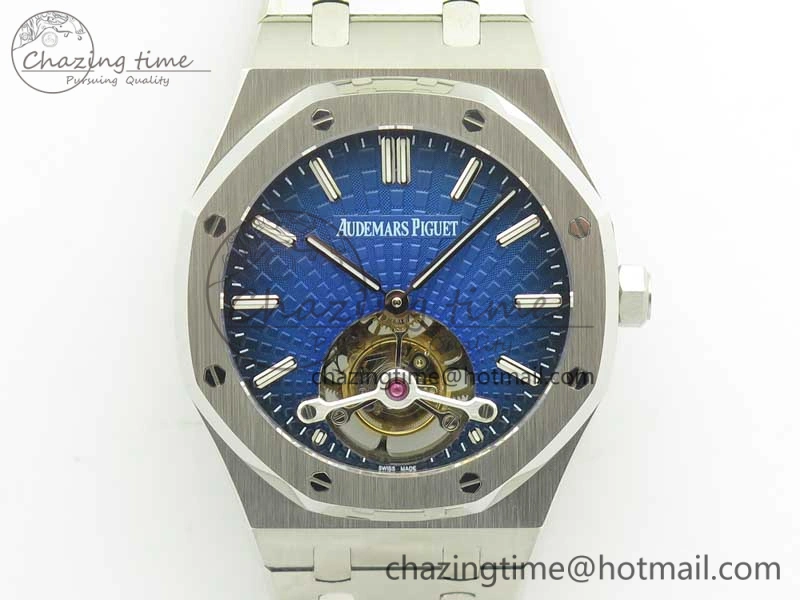 Flexible Royal Oak 41mm Tourbillon SS R8 Best Edition Blue Dial on SS Bracelet 4939