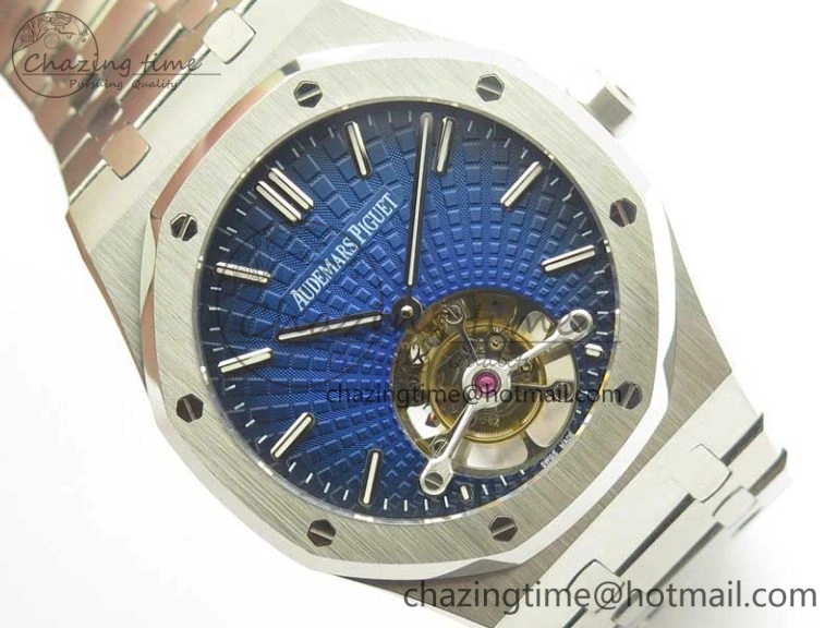 Flexible Royal Oak 41mm Tourbillon SS R8 Best Edition Blue Dial on SS Bracelet 4939
