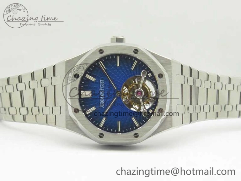 Flexible Royal Oak 41mm Tourbillon SS R8 Best Edition Blue Dial on SS Bracelet 4939