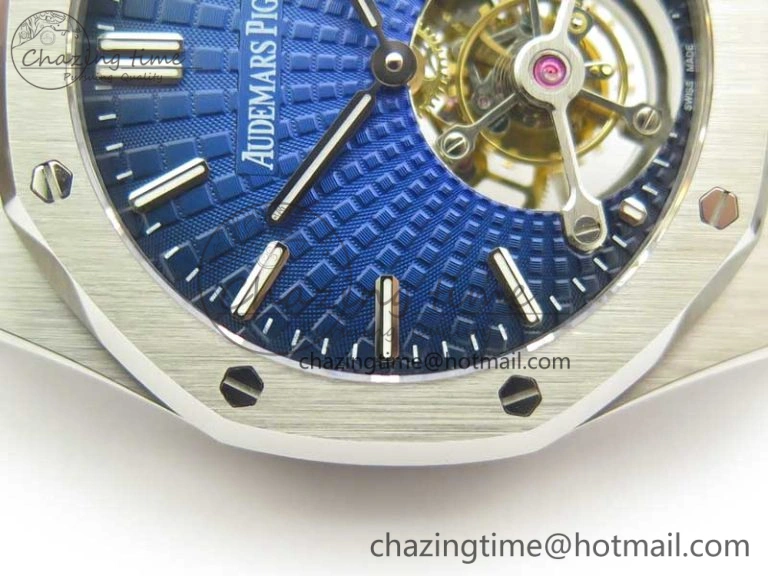 Flexible Royal Oak 41mm Tourbillon SS R8 Best Edition Blue Dial on SS Bracelet 4939