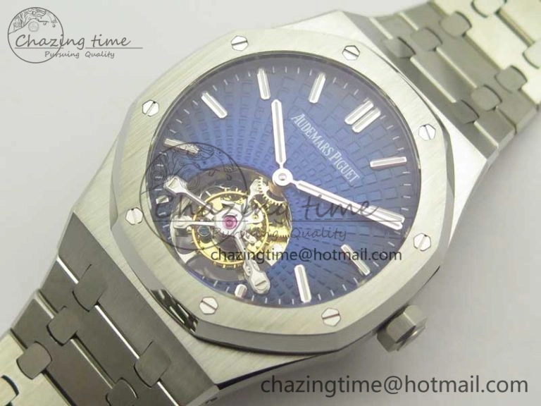 Flexible Royal Oak 41mm Tourbillon SS R8 Best Edition Blue Dial on SS Bracelet 4939
