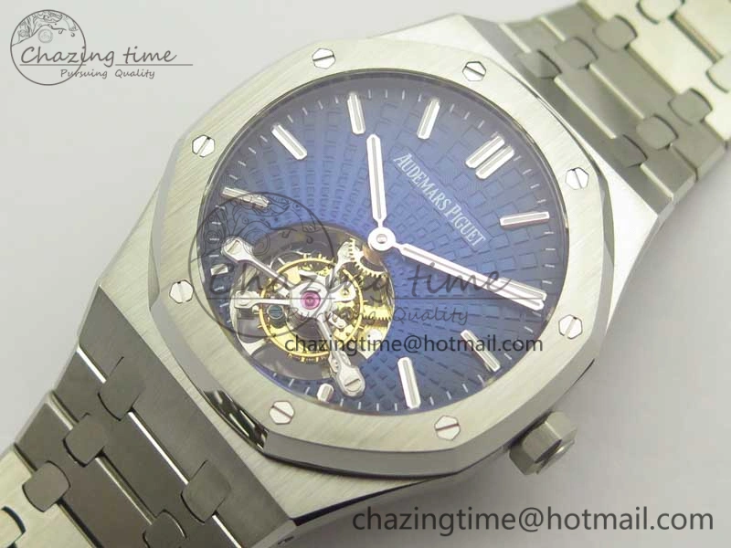 Flexible Royal Oak 41mm Tourbillon SS R8 Best Edition Blue Dial on SS Bracelet 4939