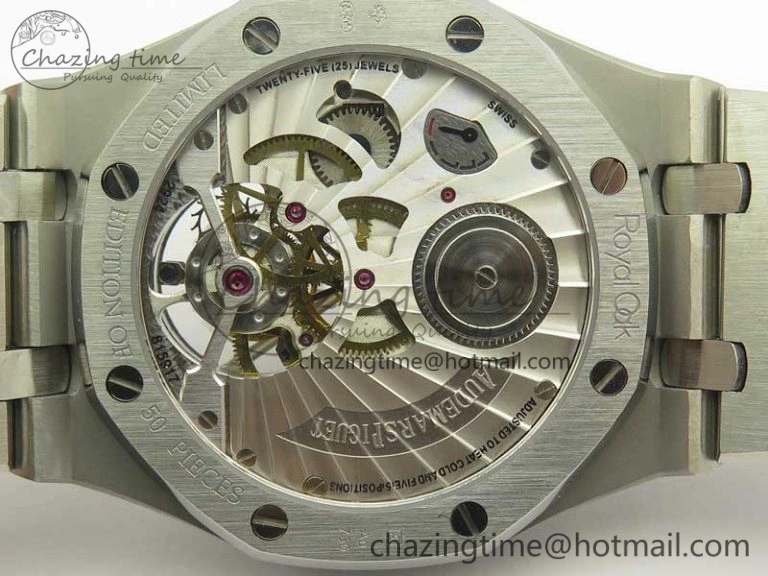 Royal Oak 41mm Tourbillon SS R8 Best Edition Purple Dial on SS Bracelet Casual 4940