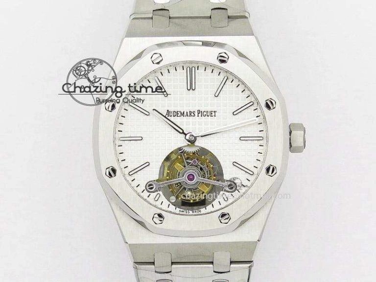 NewStyle Royal Oak 41mm Tourbillon SS White Dial on SS Bracelet 5217