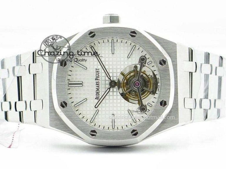 NewStyle Royal Oak 41mm Tourbillon SS White Dial on SS Bracelet 5217