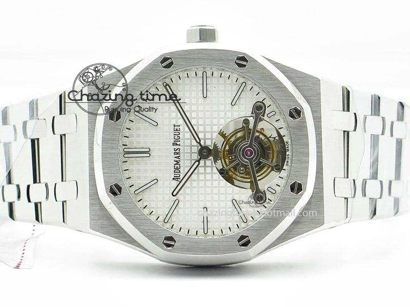 NewStyle Royal Oak 41mm Tourbillon SS White Dial on SS Bracelet 5217